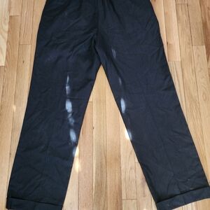 Zegna Men’s Navy Wool Pleated  Dress Trousers - Classic Straight Fit.34 Waist